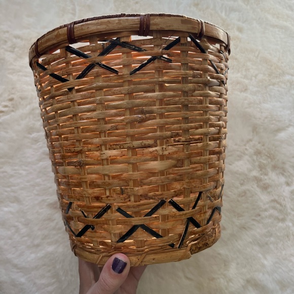 Boho Vintage Rattan Wicker Plant Basket - Picture 2 of 6